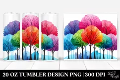Colorful Vibrant Rainbow Trees | 20 oz Tumbler Product Image 1