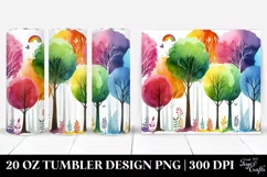 Colorful Vibrant Rainbow Trees | 20 oz Tumbler Product Image 1