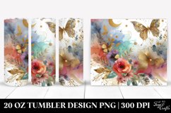 Colorful Greenish Watercolor Golden Foil | 20 Oz Tumbler Product Image 1