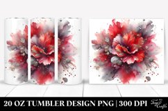 Colorful Redish Watercolor Particles Silver Foil | 20 Oz Product Image 1