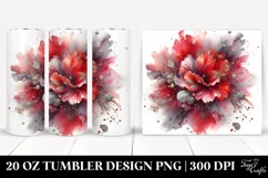 Colorful Redish Watercolor Particles Silver Foil | 20 Oz Product Image 1