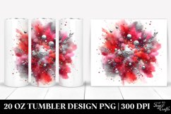 Colorful Redish Watercolor Particles Silver Foil | 20 Oz Product Image 1