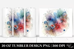 Colorful Watercolor Background Metalic Insertions | 20 Oz Product Image 1