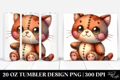 Vibrant Plush Cat Sewed Tumbler Product Image 1