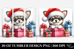 Cute Expressive Chihuahua with Santa Hat PNG Product Image 1