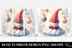 cute Christmas Gnomes on Cloud | 20 oz Tumbler Product Image 1