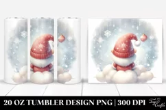 cute Christmas Gnomes on Cloud | 20 oz Tumbler Product Image 1
