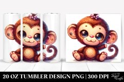 Vibrant Plush Monkey Sewed Tumbler Product Image 1