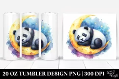 Colorful Sleeping Panda on the Moon | 20 Oz Tumbler Product Image 1