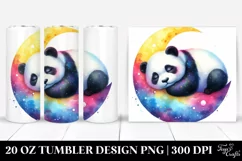 Colorful Sleeping Panda on the Moon | 20 Oz Tumbler Product Image 1