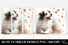 Watercolor Pastel Dog Tumbling Spring Petals | 20 Oz Tumbler Product Image 1