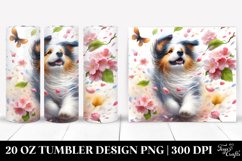 Watercolor Pastel Dog Tumbling Spring Petals | 20 Oz Tumbler Product Image 1