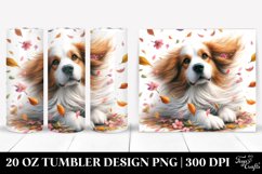 Watercolor Pastel Dog Tumbling Spring Petals | 20 Oz Tumbler Product Image 1