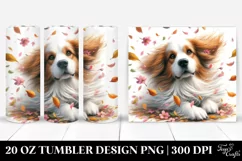Watercolor Pastel Dog Tumbling Spring Petals | 20 Oz Tumbler Product Image 1