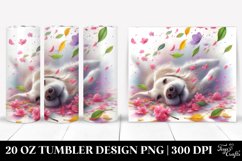 Watercolor Pastel Dog Tumbling Spring Petals | 20 Oz Tumbler Product Image 1