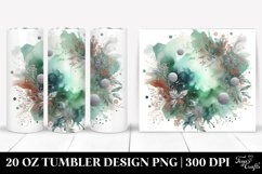 Greenish Watercolor Silver Foil | 20 Oz Tumbler Product Image 1
