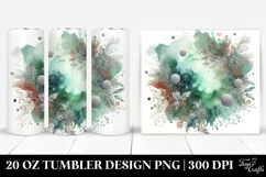 Greenish Watercolor Silver Foil | 20 Oz Tumbler Product Image 1