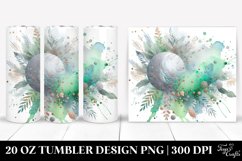 Colorful Greenish Watercolor Splash with Silver Foil | 20 Oz Product Image 1