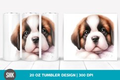 Watercolor Cute Baby Saint Bernard | 20 oz Tumbler Product Image 1