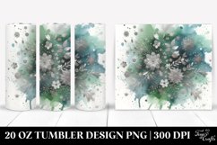 Colorful Greenish Watercolor Splash with Silver Foil | 20 Oz Product Image 1