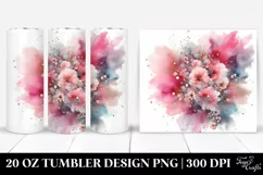 Colorful PINkish Watercolor Particles | 20 Oz Tumbler Product Image 1