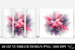Colorful PINkish Watercolor Particles | 20 Oz Tumbler Product Image 1