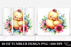 Colorful Sleeping Baby Duck | 20 Oz Tumbler Product Image 1