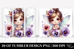 Cute Small Baby Fairy with Pansy | 20 Oz Tumbler Product Image 1