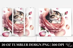 Sleeping Kitten in Flower | 20 Oz Tumbler Product Image 1
