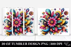 Whimsical Vibrant Flower | 20 Oz Tumbler Product Image 1