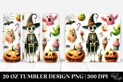 Halloween Skeleton Clipart, Transparent 20 Oz Tumbler Product Image 1