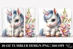 Cute Baby Unicorn Freesia Tumbler | 20 Oz Product Image 1
