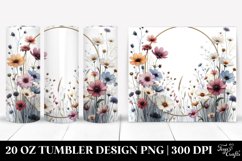 Centered Watercolor Wild Flowers | 20 Oz Tumbler Product Image 1