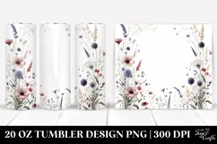 Centered Watercolor Wild Flowers | 20 Oz Tumbler Product Image 1