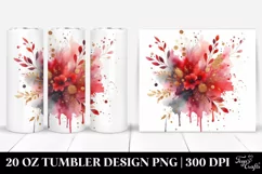 Colorful Redish Watercolor Splash | 20 Oz Tumbler Product Image 1