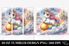Baby Unicorn Riding on Comet Watercolor | 20 Oz Tumbler Product Image 1