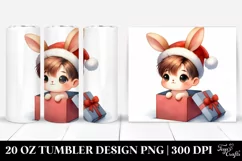 Cute Winter Rabbit with Gifts PNG Product Image 1
