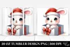Cute Winter Rabbit with Gifts PNG Product Image 1