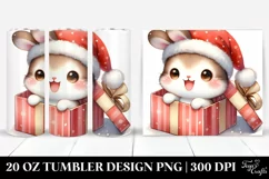 Cute Winter Rabbit with Gifts PNG Product Image 1