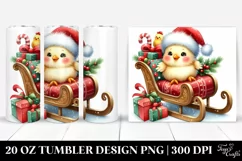 Funny Chicken on Christmas Sleigh, High-Res 20 Oz Tumbler Product Image 1