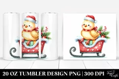 Funny Chicken on Christmas Sleigh, High-Res 20 Oz Tumbler Product Image 1