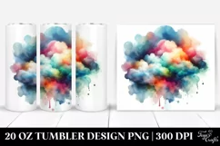 Colorful Watercolor Cloud | 20 Oz Tumbler Product Image 1