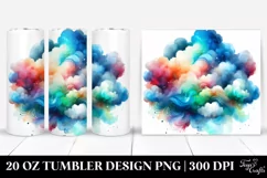 Colorful Watercolor Cloud | 20 Oz Tumbler Product Image 1