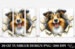 Funny Crazy Collie with Popping Eyes | 20 Oz Tumbler Product Image 1