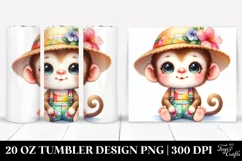 Colorful Baby Monkey Dressed for Summer | 20 Oz Tumbler Product Image 1