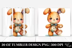Vibrant Colorful Brownish Manual Rabbit | 20 Oz Tumbler Product Image 1