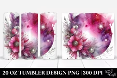 Colorful Magenta Watercolor Background with Metallic Inserts Product Image 1