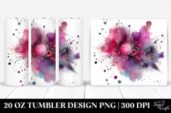 Colorful Magenta Watercolor Background | 20 Oz Tumbler Product Image 1