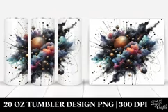 Colorful Black Watercolor Splash | 20 Oz Tumbler Product Image 1