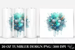Cyan Watercolor Particles Splash | 20 Oz Tumbler Product Image 1